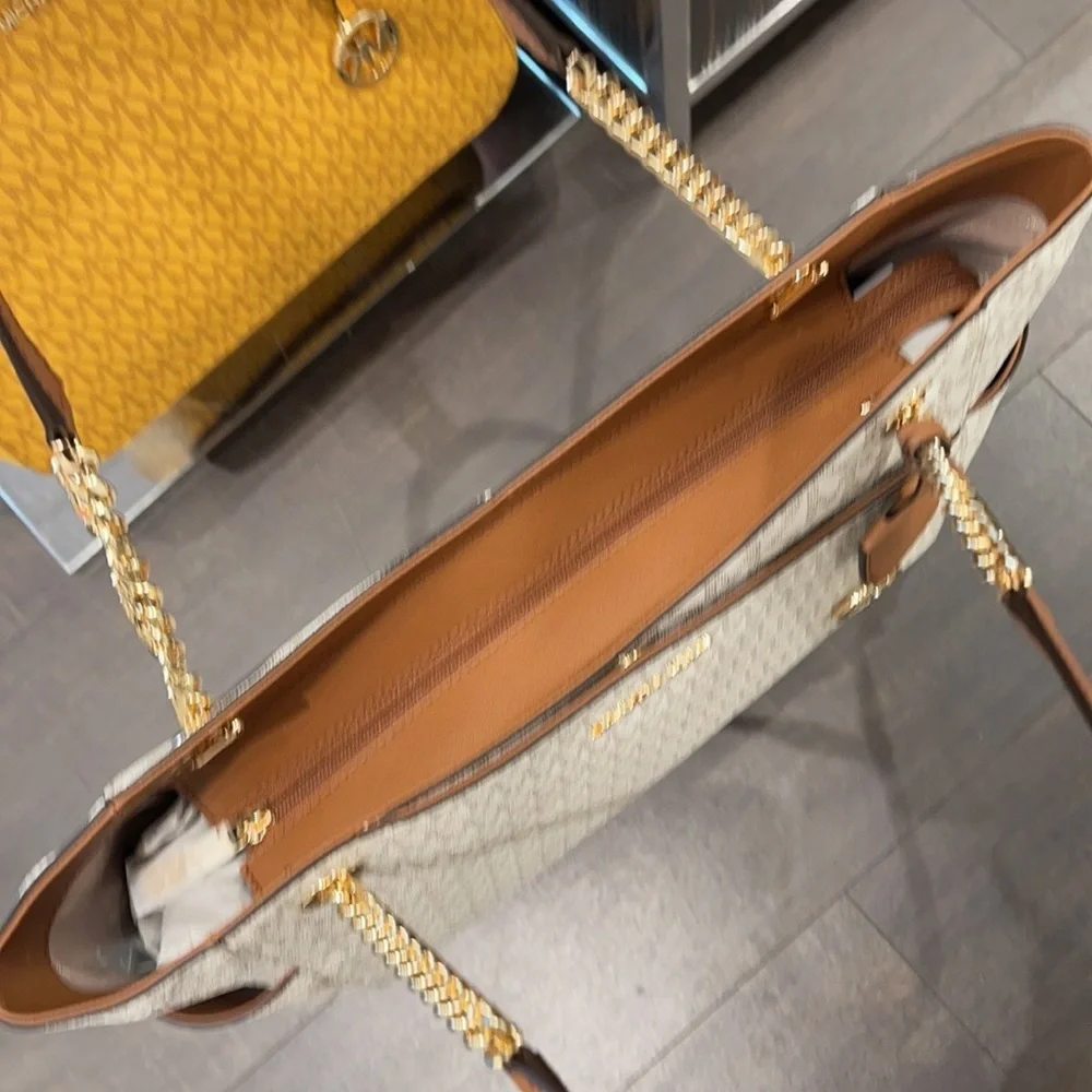MICHAEL KORS LARGE X CHAIN LOGO SHOULDER BAG